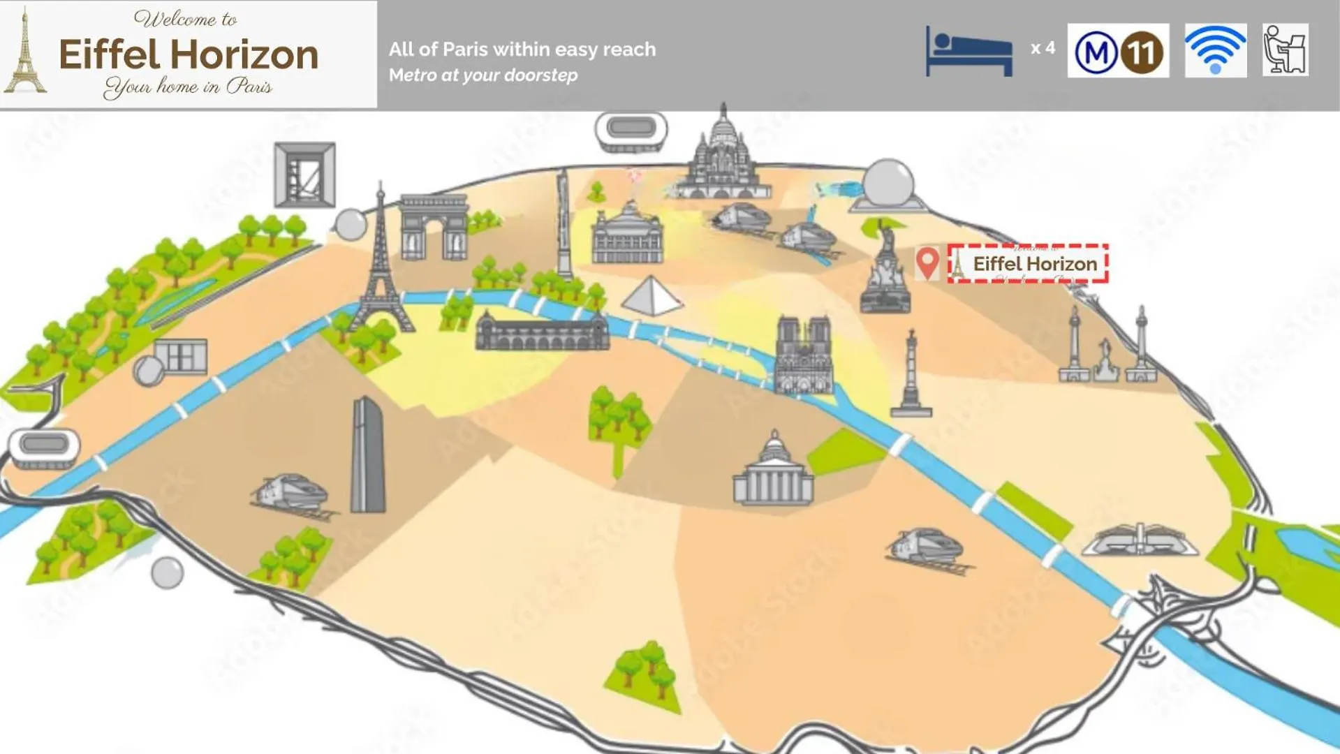 Homestay Eiffel Horizon - Grand Espace Familial Au Pied Du Metro Paris